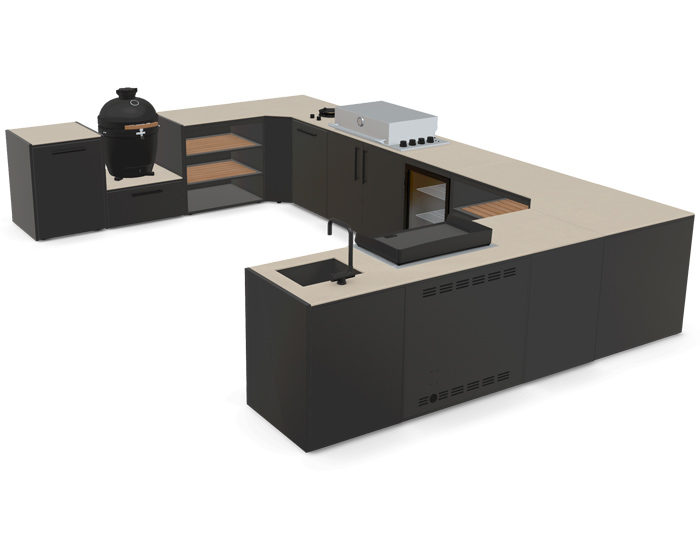 BBQ Kuhinja Brabura Kitchen U Black 1200.6