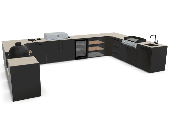 BBQ Kuhinja Brabura Kitchen U Black 1200.6