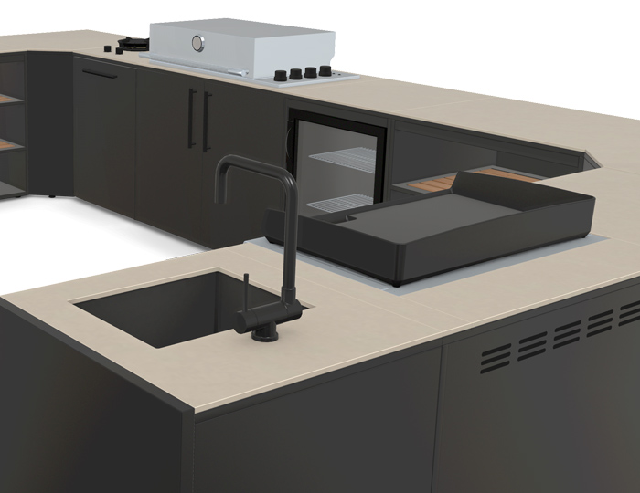 BBQ Kuhinja Brabura Kitchen U Black 1200.6