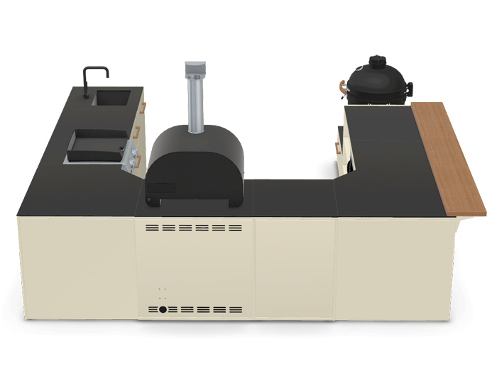 BBQ kuhinja Brabura Kitchen U White 1000.5