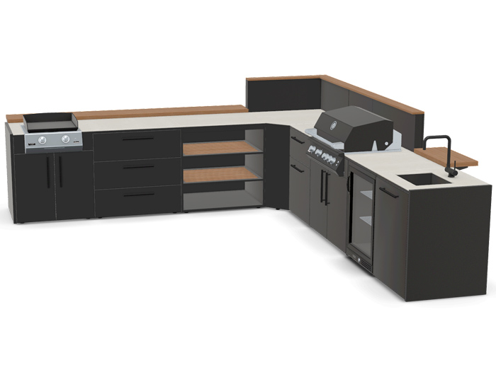 BBQ kuhinja Brabura Corner Black 800.4