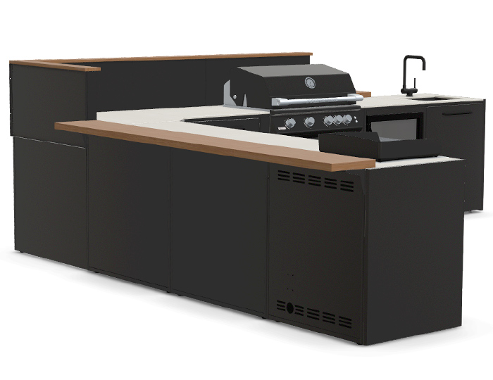 BBQ kuhinja Brabura Corner Black 800.4