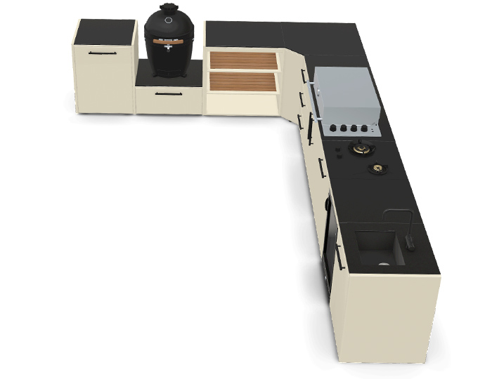 BBQ Kuhinja Brabura Corner White 900.5