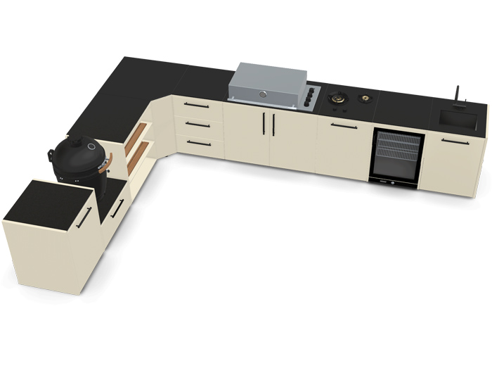BBQ Kuhinja Brabura Corner White 900.5