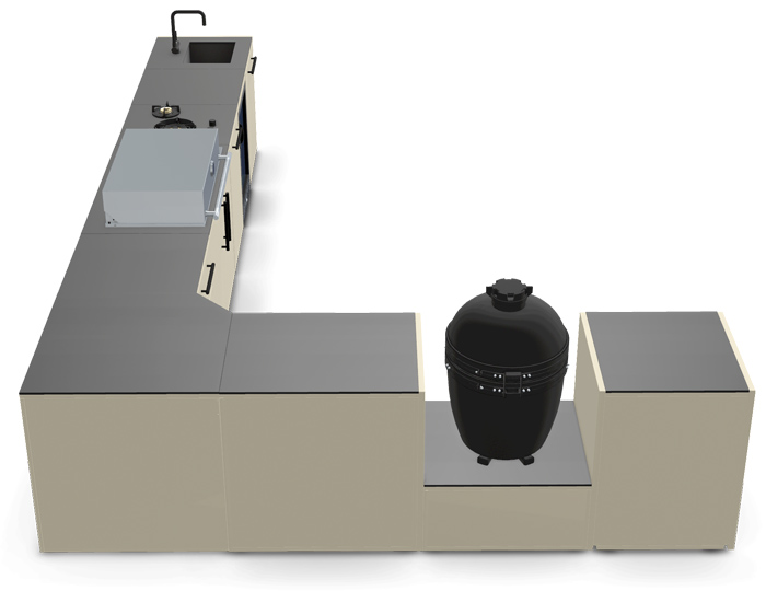 BBQ Kuhinja Brabura Corner White 900.5